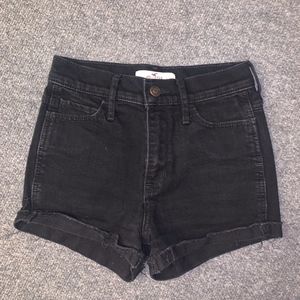 black denim shorts